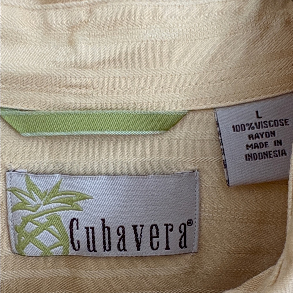 Cubavera Yellow Shirt with Palm Accents - Picture 2 of 6